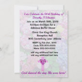 フローラキかわいらしリスト第90誕生日招待状 招待状 (裏面)