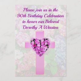 フローラキかわいらしリスト第90誕生日招待状 招待状