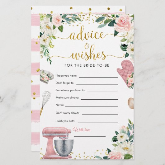 フローラキッチンブライダルシャワーアドバイスとウィッシュ (正面/裏面)