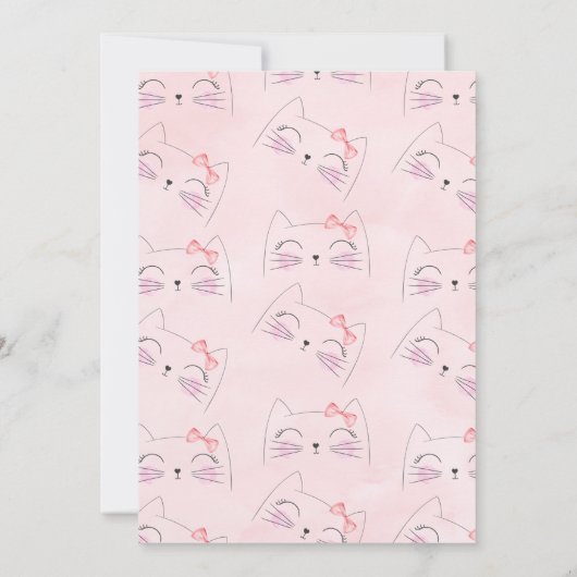 フローラキッテン顔アザユアの子猫ミー誕生日 招待状 (裏面)