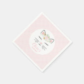 フローラキットンバースデーパーティーナプキンス子猫顔 スタンダードカクテルナプキン (角)