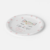フローラキットンバースデーパーティープレート子猫顔 ペーパープレート (アングル)