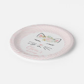 フローラキットンバースデーパーティープレート子猫顔 ペーパープレート (アングル)