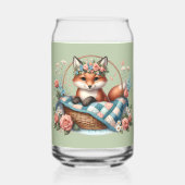 フローラキツネ入りカゴと花 ガラス缶 (裏面)