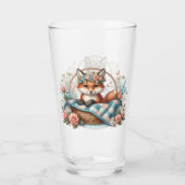 フローラキツネ入りカゴと花 タンブラーグラス (裏面)