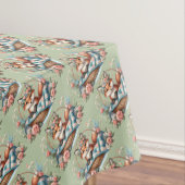 フローラキツネ入りカゴと花 テーブルクロス (インサイチュ)