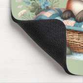 フローラキツネ入りカゴと花 マウスパッド (コーナー)