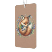 フローラキツネ植物木版画 カーエアーフレッシュナー (左)