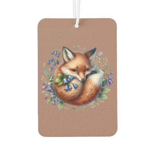 フローラキツネ植物木版画 カーエアーフレッシュナー (裏面)