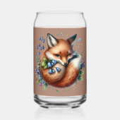 フローラキツネ植物木版画 ガラス缶 (裏面)