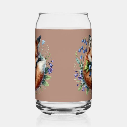 フローラキツネ植物木版画 ガラス缶 (右)