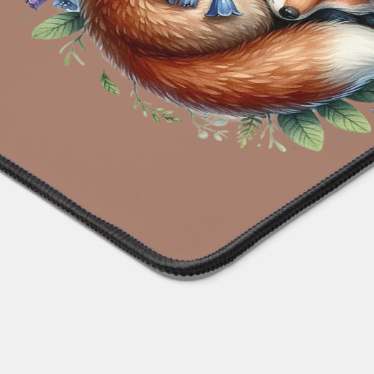 フローラキツネ植物木版画 デスクマット (コーナー)