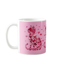 フローラキャットシルエットアートフォキャンバスプリントプリント