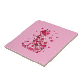 フローラキャットシルエットアートフォキャンバスプリントプリント タイル (側面)