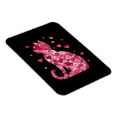 フローラキャットシルエットアートフォキャンバスプリントプリント マグネット (右側)