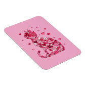 フローラキャットシルエットアートフォキャンバスプリントプリント マグネット (右側)