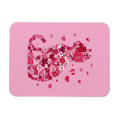 フローラキャットシルエットアートフォキャンバスプリントプリント マグネット (横)