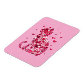 フローラキャットシルエットアートフォキャンバスプリントプリント マグネット (左側)