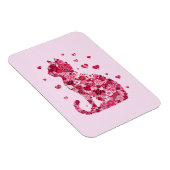 フローラキャットシルエットアートフォキャンバスプリントプリント マグネット (右側)