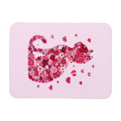 フローラキャットシルエットアートフォキャンバスプリントプリント マグネット (横)