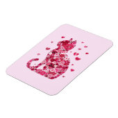 フローラキャットシルエットアートフォキャンバスプリントプリント マグネット (左側)