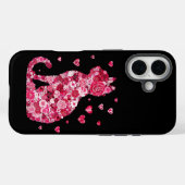 フローラキャットシルエットアートフォキャンバスプリントプリント Case-Mate iPhoneケース (裏面 (横))