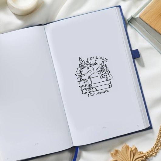 フローラキャット蔵書票 ラバースタンプ