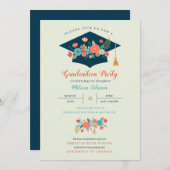 フローラキャップ卒業パーティー招待状 招待状 (正面/裏面)