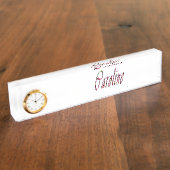 フローラキャロライン名ロゴ、 デスクネームプレート (側面)