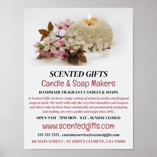 フローラキャンドルキャンドル&ソープ広告メーカー ポスター (正面)