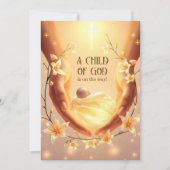 フローラキリスト教の神の赤ちゃんシャワーの子 招待状 (正面)