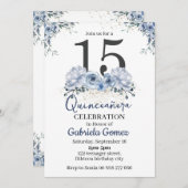 フローラキンセアニェラダスティブルー15誕生日 招待状 (正面/裏面)