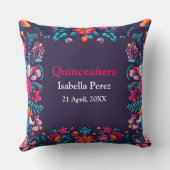 フローラキンセアニェラパープルメキシコフェスタ誕生日 クッション (裏面)
