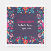 フローラキンセアニェラパープルメキシコフェスタ誕生日 スタンダードランチョンナプキン (正面)