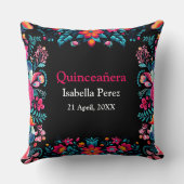 フローラキンセアニェラブラックメキシコフェスタ誕生日 クッション (裏面)