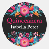 フローラキンセアニェラブラックメキシコフェスタ ラウンドシール (正面)