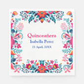 フローラキンセアニェラホワイトメキシコフィエスタ誕生日 スタンダードランチョンナプキン (正面)