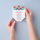 フローラキンセアニェラホワイトメキシコフィエスタ誕生日 チラシ (手)