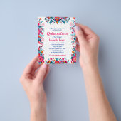 フローラキンセアニェラホワイトメキシコフィエスタ誕生日 チラシ (手)