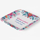 フローラキンセアニェラホワイトメキシコフィエスタ誕生日 ペーパープレート (傾斜あり)