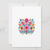 フローラキンセアニェラホワイトメキシコフィエスタ誕生日 招待状 (裏面)