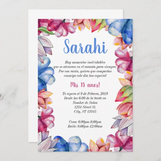 フローラキンセアニェラ招待状 招待状 (正面/裏面)