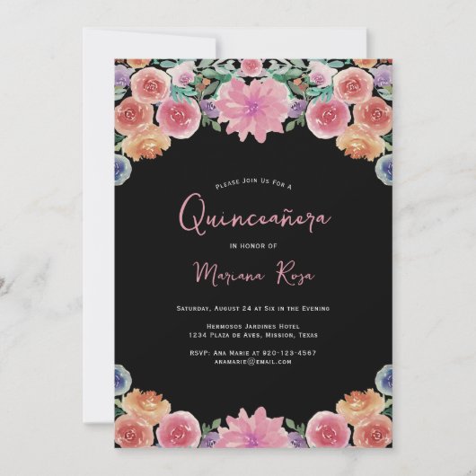 フローラキンセアニェラ誕生日パーティー 招待状 (正面)