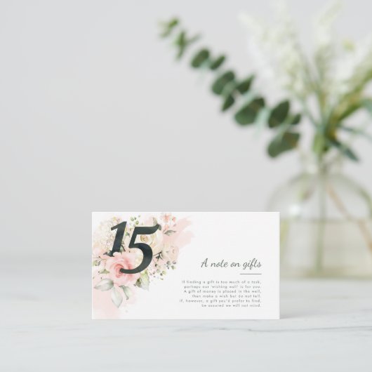 フローラキンセアニェラ15誕生日ギフトに関する注意事項 エンクロージャーカード (スタンド正面)