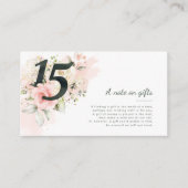 フローラキンセアニェラ15誕生日ギフトに関する注意事項 エンクロージャーカード (正面)