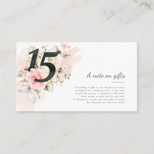 フローラキンセアニェラ15誕生日ギフトに関する注意事項 エンクロージャーカード (正面)