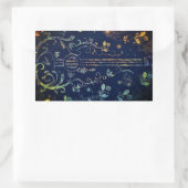 フローラギターステッカー 長方形シール (バッグ)