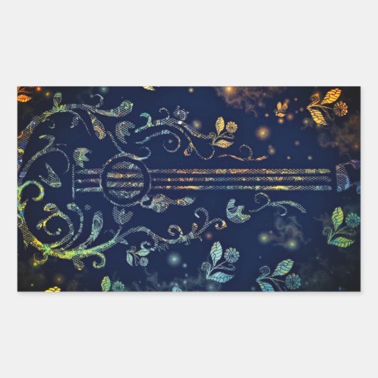 フローラギターステッカー 長方形シール (正面)