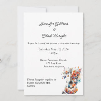 フローラギター結婚式招待状、5x7インチ招待状 招待状