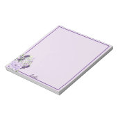 フローラギフトメモ帳(名前をカスタムする紫かわいらし) ノートパッド (回転)
